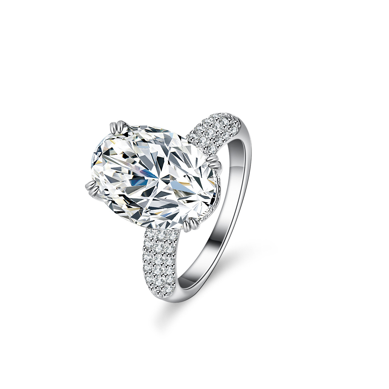 Moissanite Engagement Ring 1 Carat - Bague Alien en Moissanite incrustée d'or