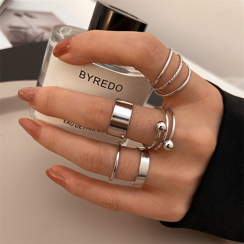 Vintage Punk Knuckle Rings Set - Ensemble de bagues Punk à perles