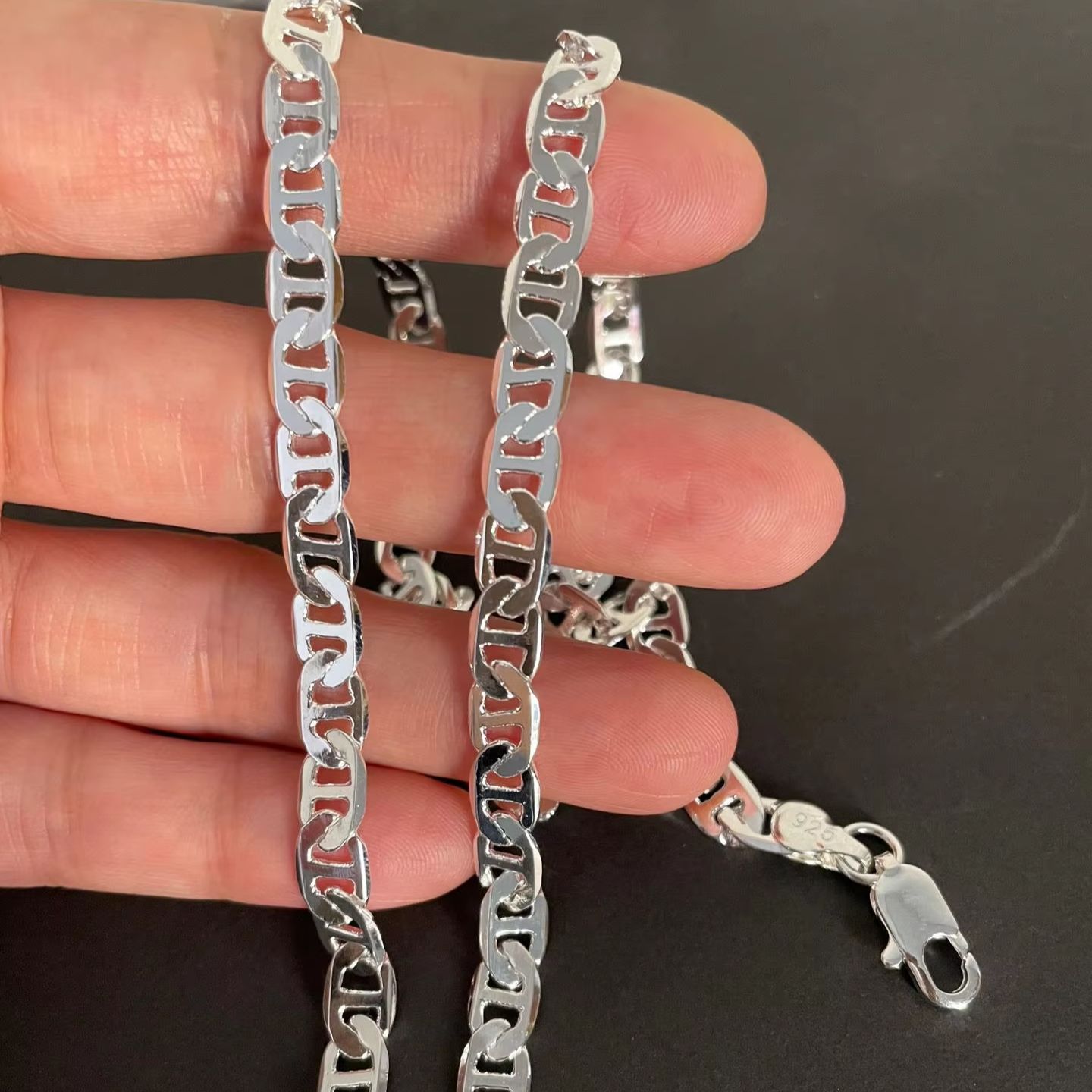 Cuban Link Chain 12Mm - Collier en argent Sterling 925, 40-60cm,