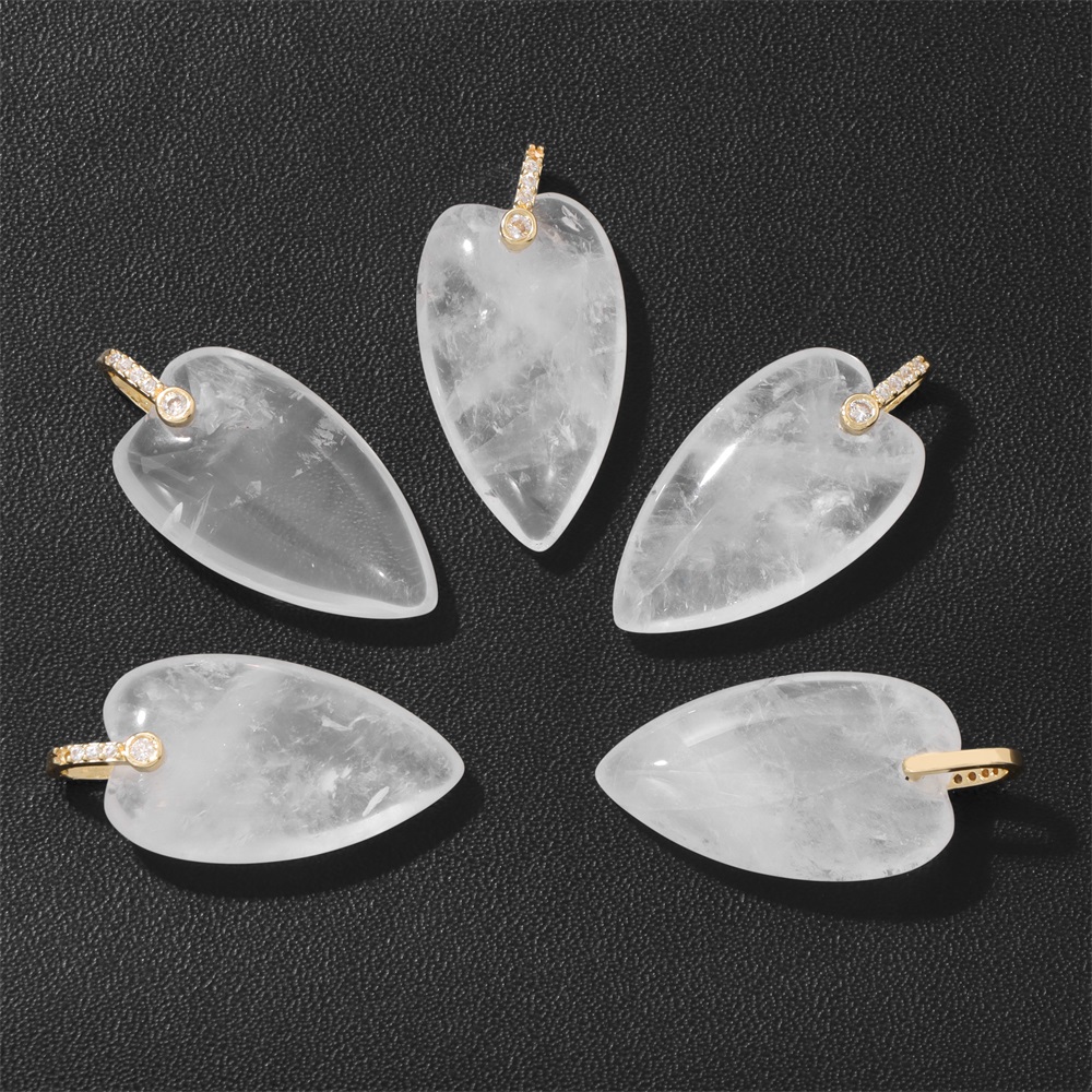 Crystal Pendant Necklace Natural Stone - 2 pendentifs en pierre naturelle en