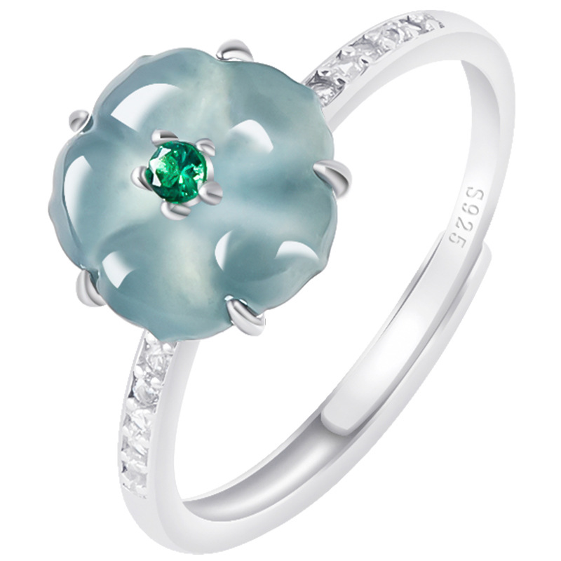 Rings - Bagues en jade birman bleu, argent