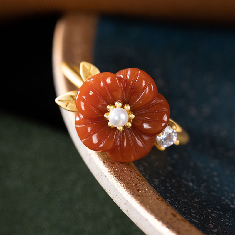 Rings - Anneaux de fleur de Jade naturel