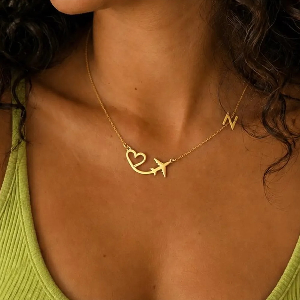 Custom Name Necklace Stainless Steel - Collier personnalisé avec pendentif en forme