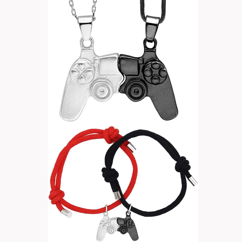 Magnetic Couple Matching Necklaces - Ensemble de bracelets et collier de