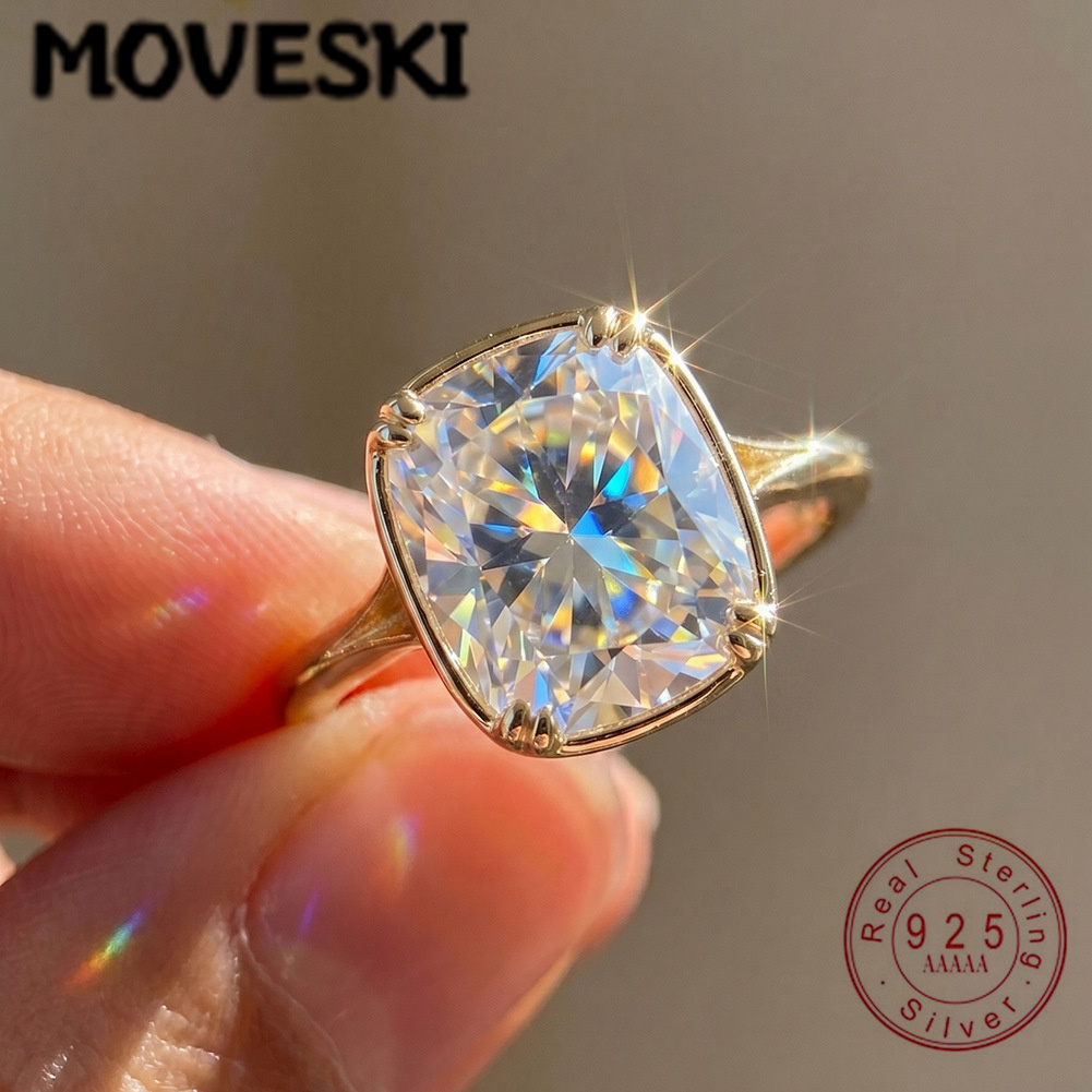 Moissanite Engagement Ring 1 Carat - Bague en argent sterling S925 avec