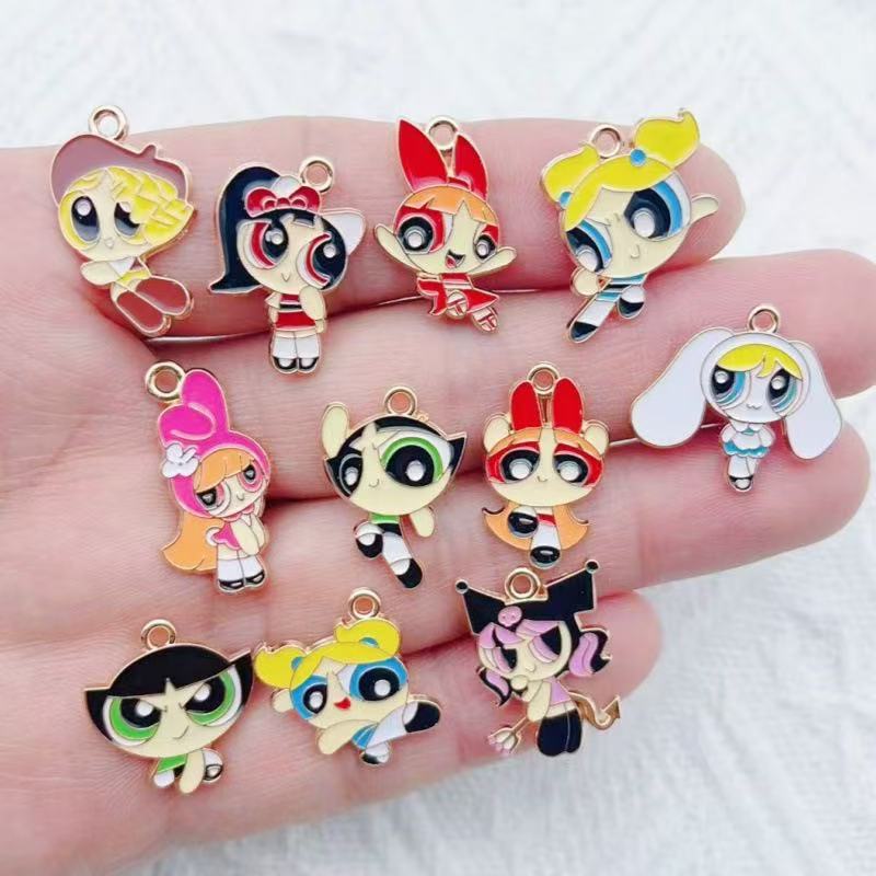 Earrings - 10 pendentifs en alliage motif fille