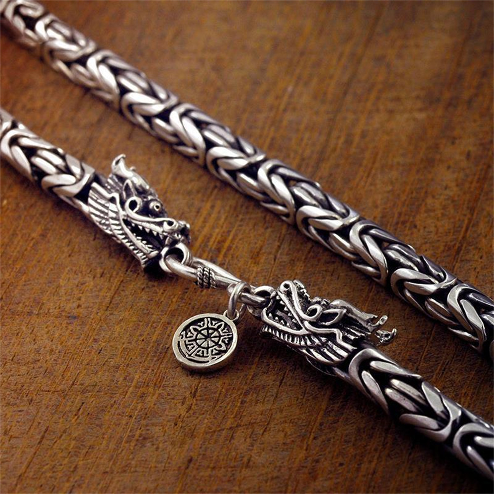 925 Sterling Silver Chain Necklace Men - OUYADI Collier pour homme en argent
