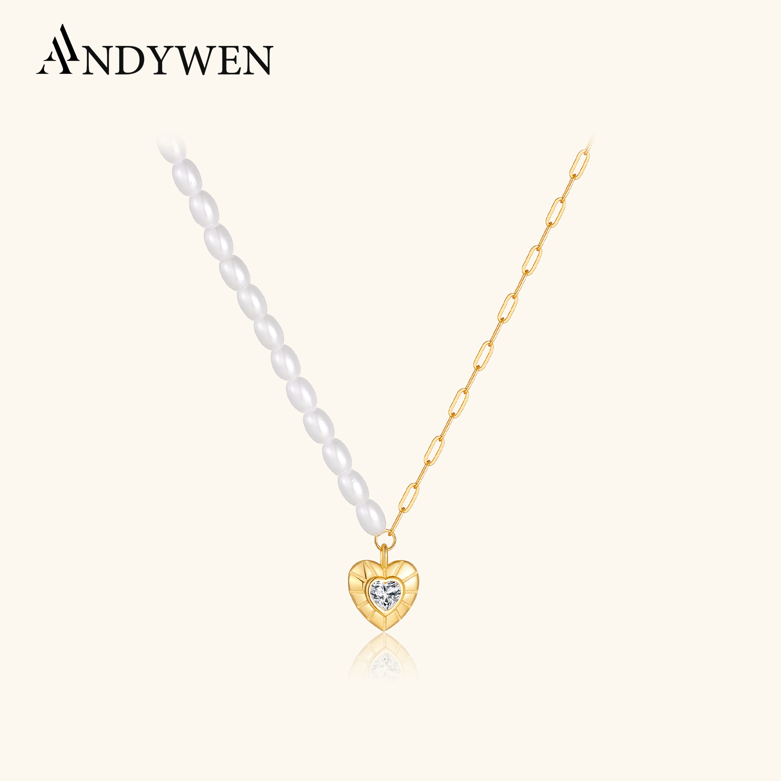 Pearl Choker Necklace Vintage - ANDYWEN – collier chaîne de perles
