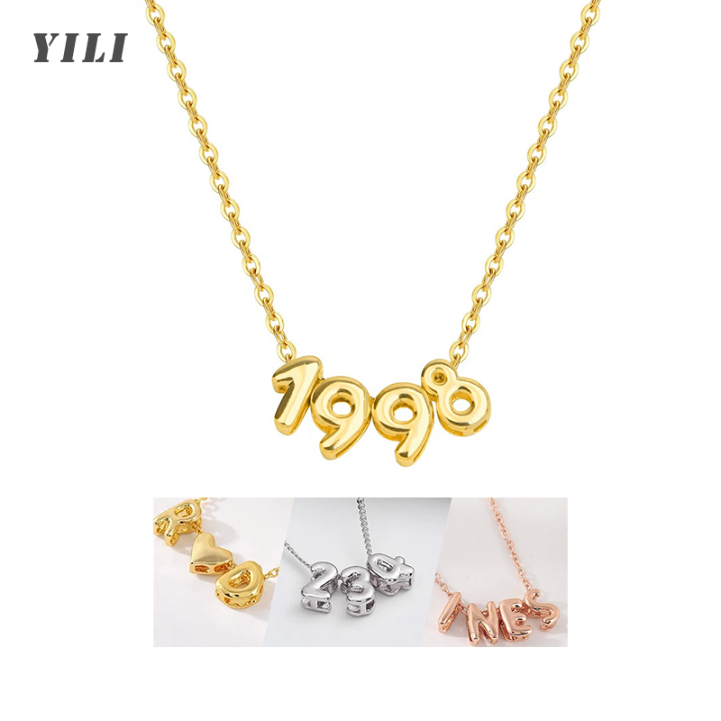 Initial Letter Necklace 18K Gold - Collier personnalisé en lettres 3D à