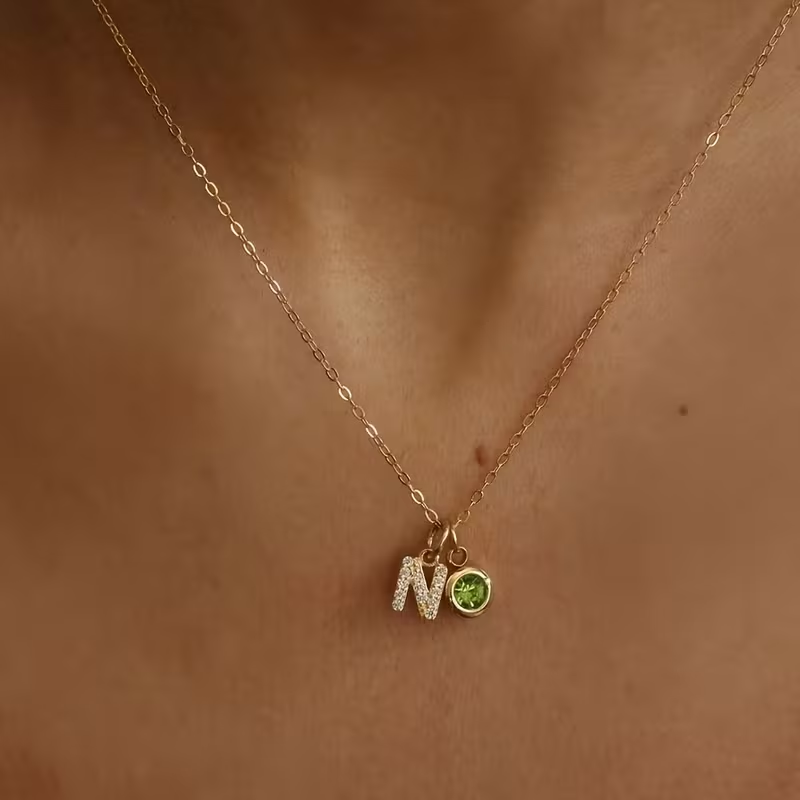 Custom Name Necklace Stainless Steel - Collier personnalisé avec initiale A-Z pour