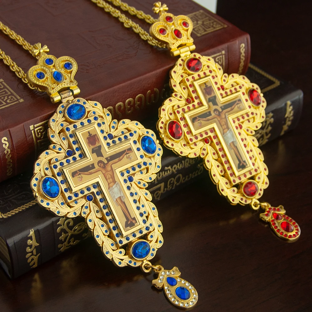 Cross Pendant Necklace Gold - HTISOK – pendentif croix pétorale d'évêque