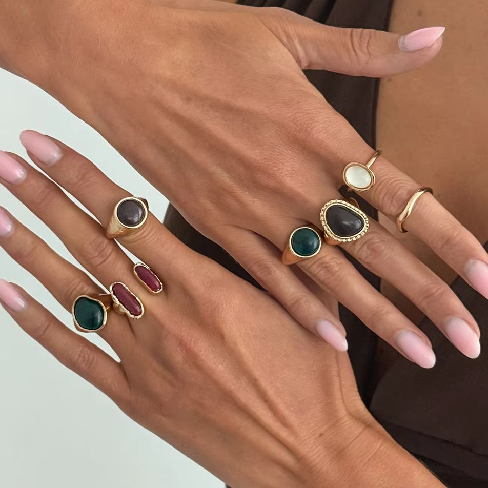 Vintage Punk Knuckle Rings Set - IngeSight.Z Ensemble de 7 pièces, Bague