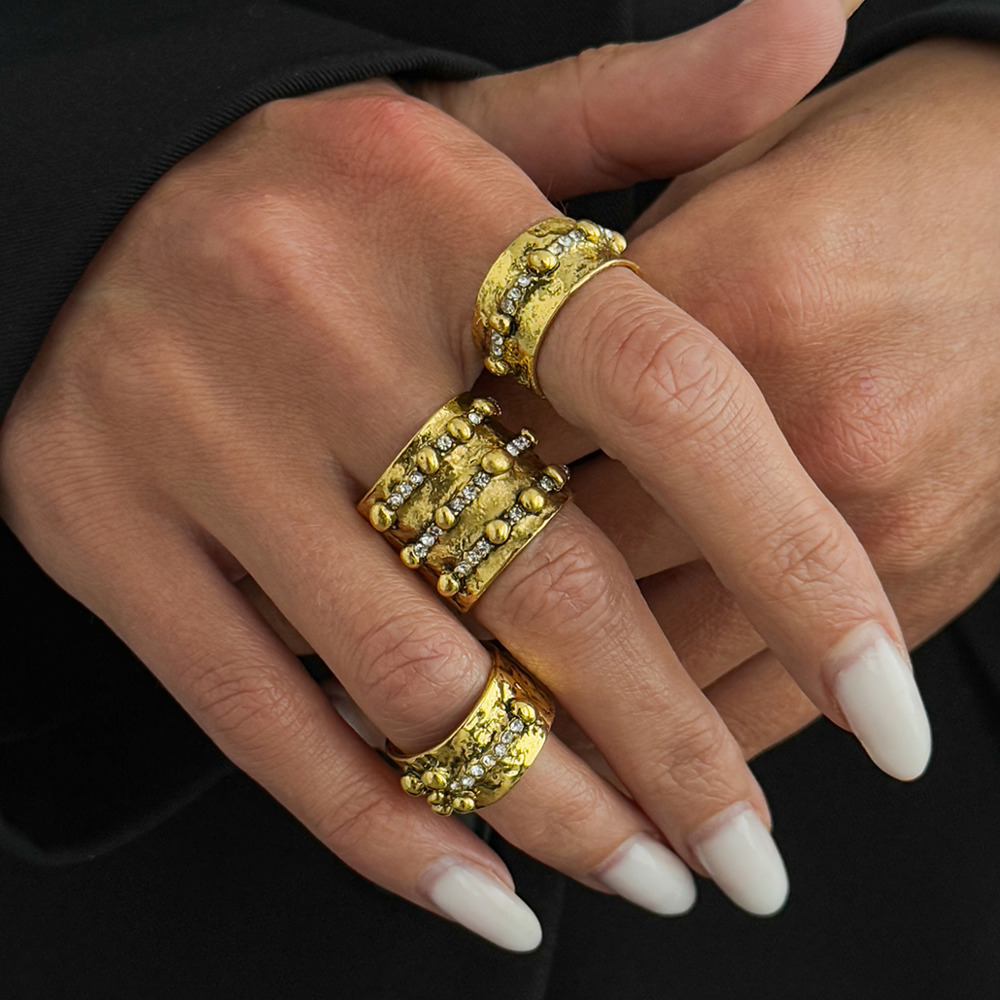 Vintage Punk Knuckle Rings Set - Ingemark Lot de 3 bagues ouvertes