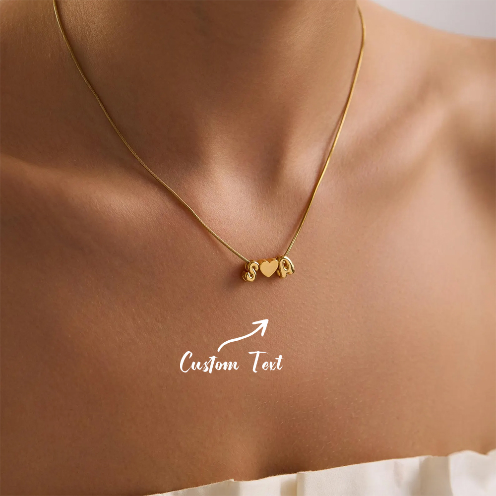Custom Name Necklace Stainless Steel - Collier personnalisé avec deux initiales en