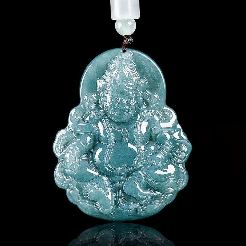 Necklaces - Collier pendentif Jambhala en jadéite birmane,