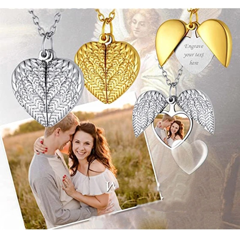 Heart Locket Necklace Photo - Collier médaillon en forme de cœur