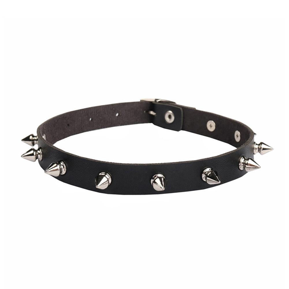 Goth Punk Spike Choker - Collier ras du cou en cuir