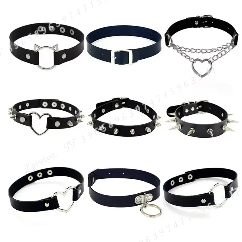 Collier ras du cou Harajuku Pu - Goth Punk Spike Choker avis et prix