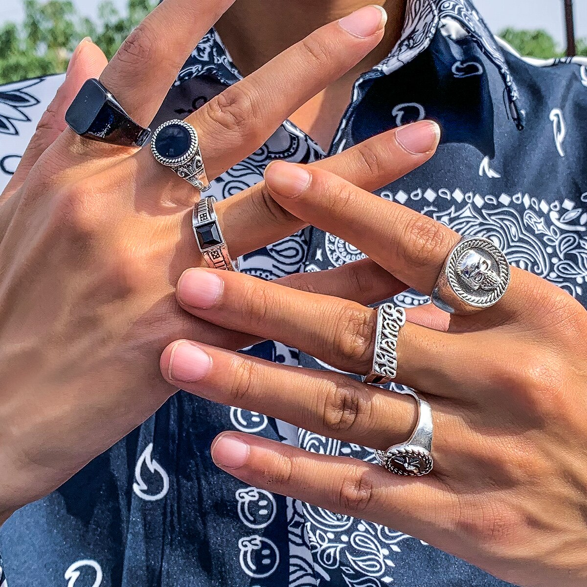 Ensemble d'anneaux de document - Vintage Punk Knuckle Rings Set avis et prix