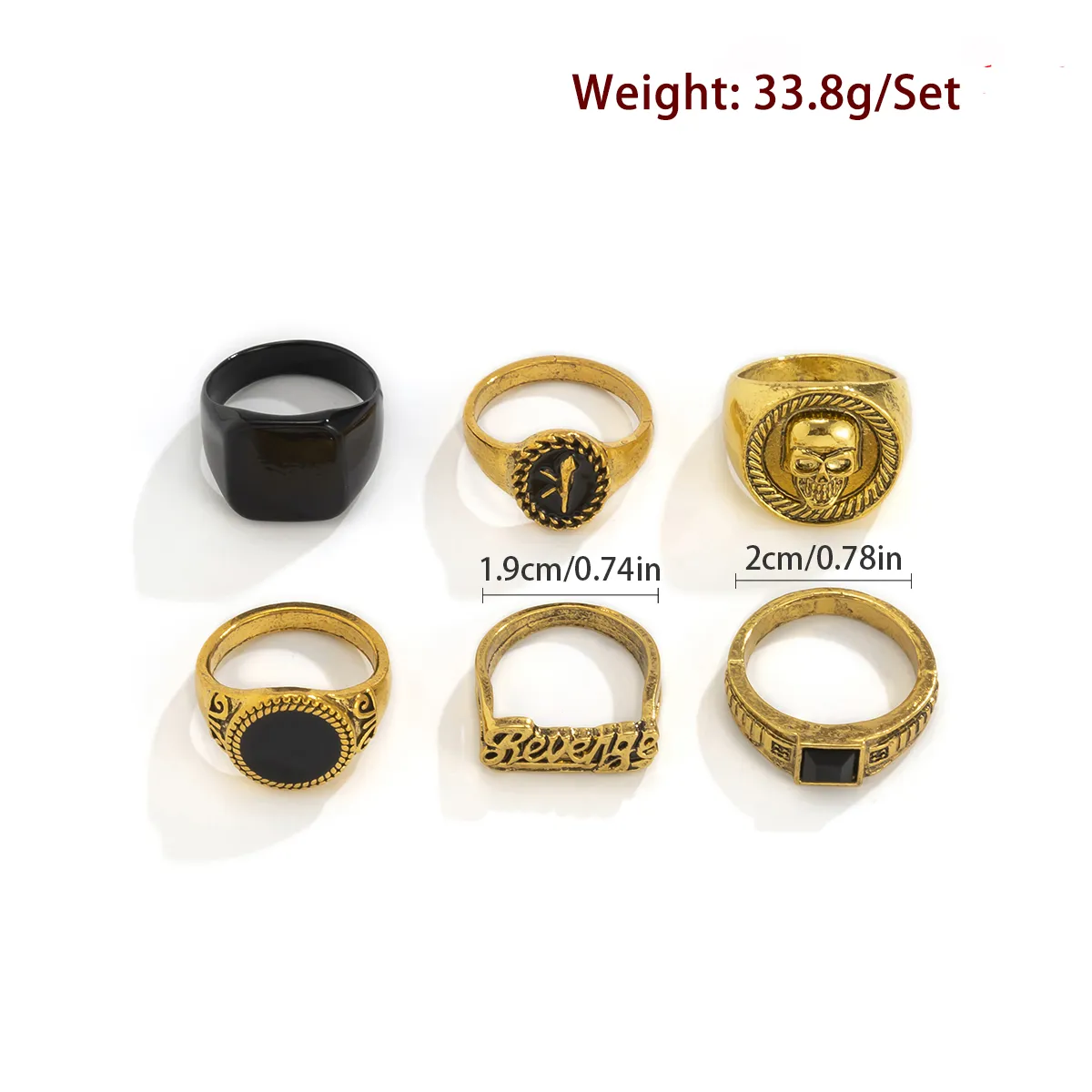 Ensemble d'anneaux de document - Vintage Punk Knuckle Rings Set avis et prix