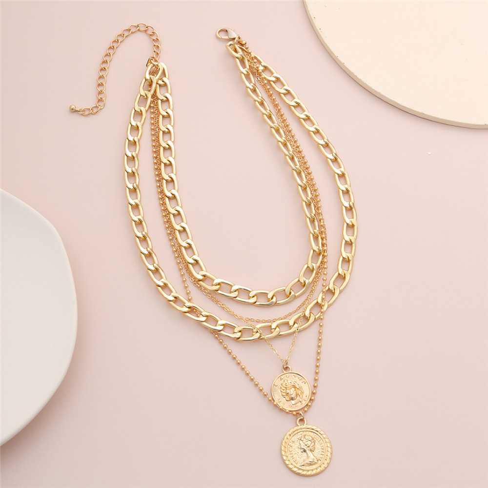 Collier Pendentif Portrait Sty - Layered Pendant Necklace Aesthetic avis et prix
