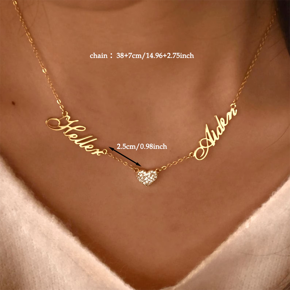 Collier personnalisé à deux no - Custom Name Necklace Stainless Steel avis et prix