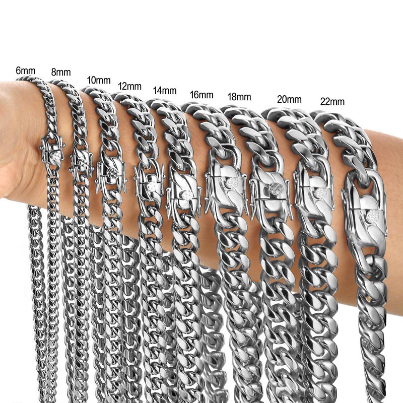 SION L-Gourmette Cubaine en Ac - Cuban Link Chain 12Mm avis et prix
