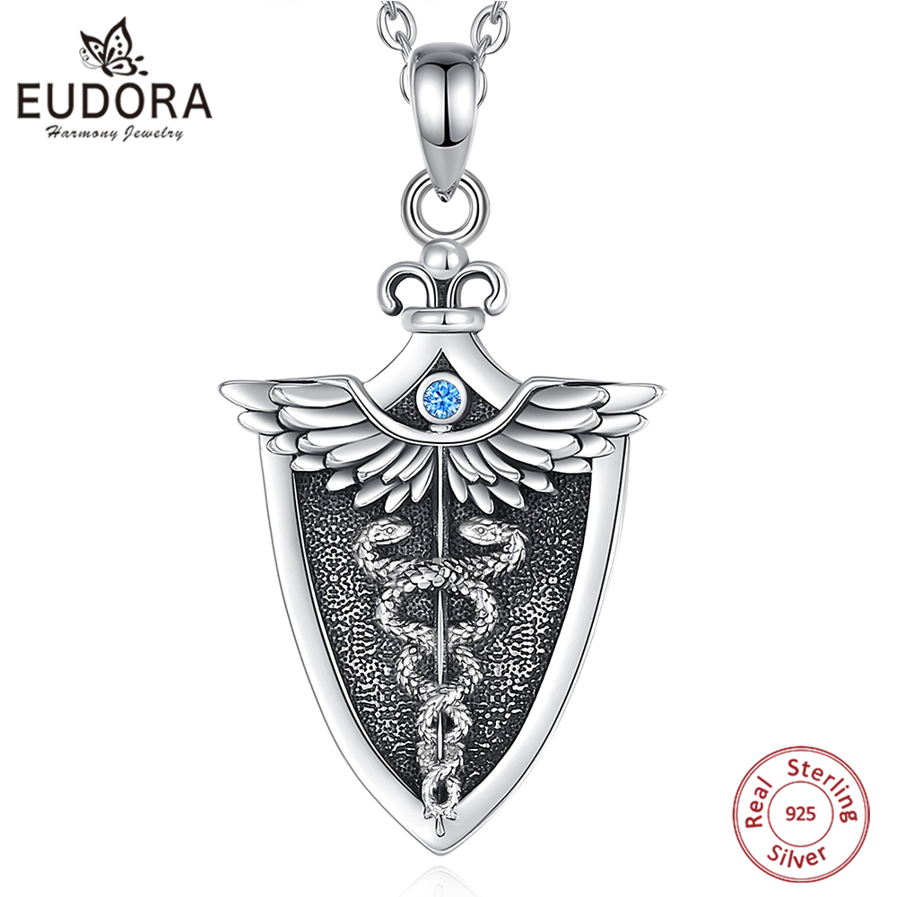Eudora-Collier Caducée en Arge - 925 Sterling Silver Chain Necklace Men avis et prix
