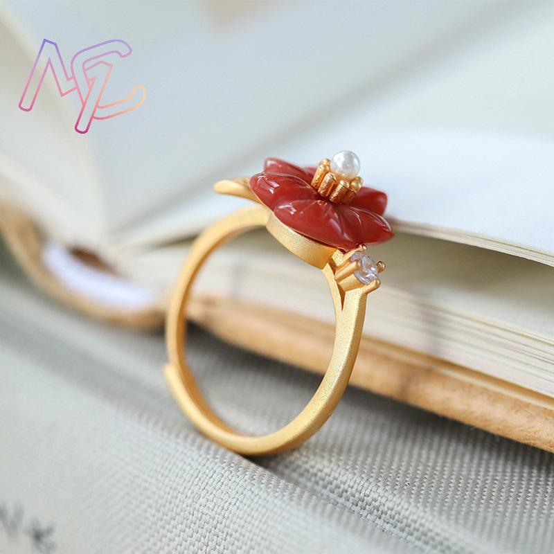 Anneaux de fleur de Jade natur - Rings avis et prix