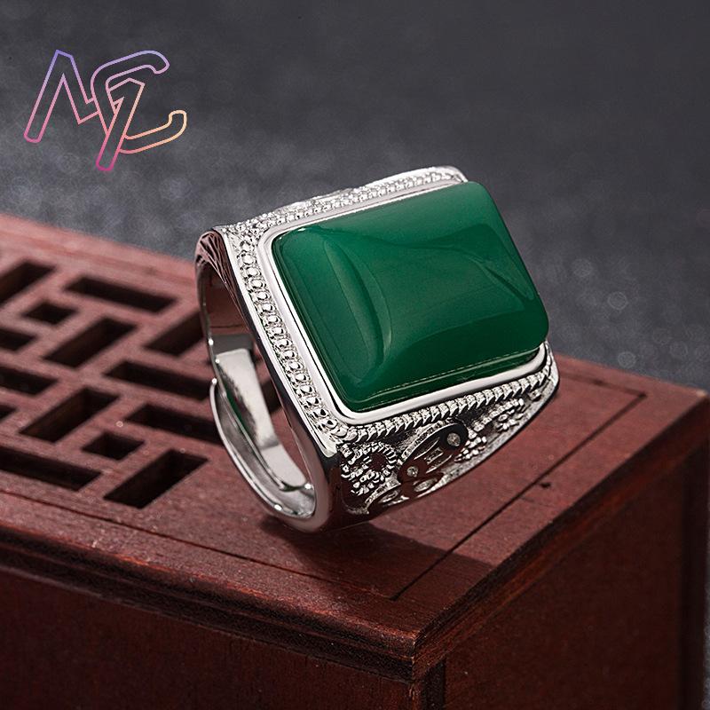 Bagues en Jade naturel vert, b - Rings avis et prix