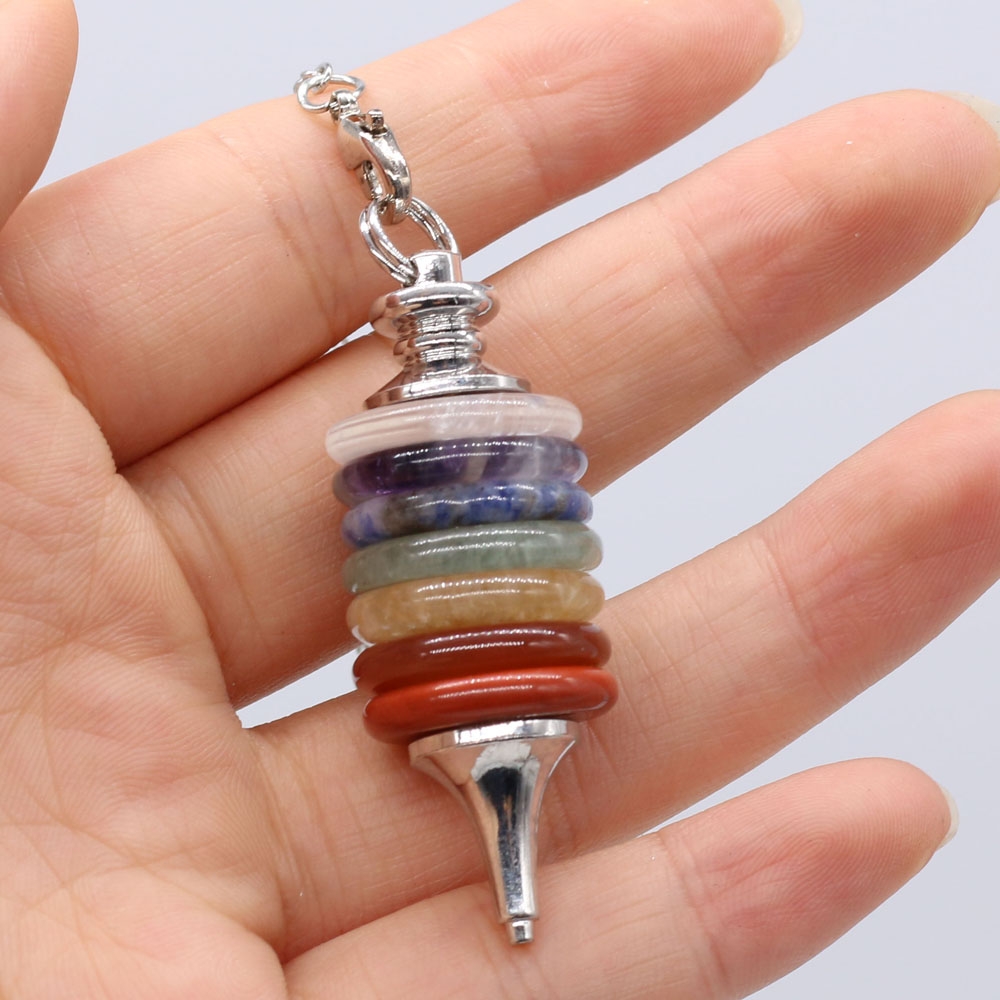 Pendule Chakra en Pierre Natur - Crystal Pendant Necklace Natural Stone avis et prix