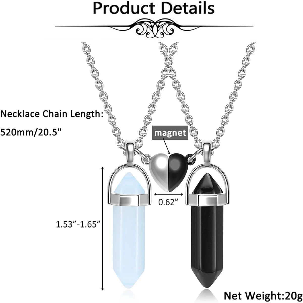 Colliers d'amitié en cristal a - Magnetic Couple Matching Necklaces avis et prix