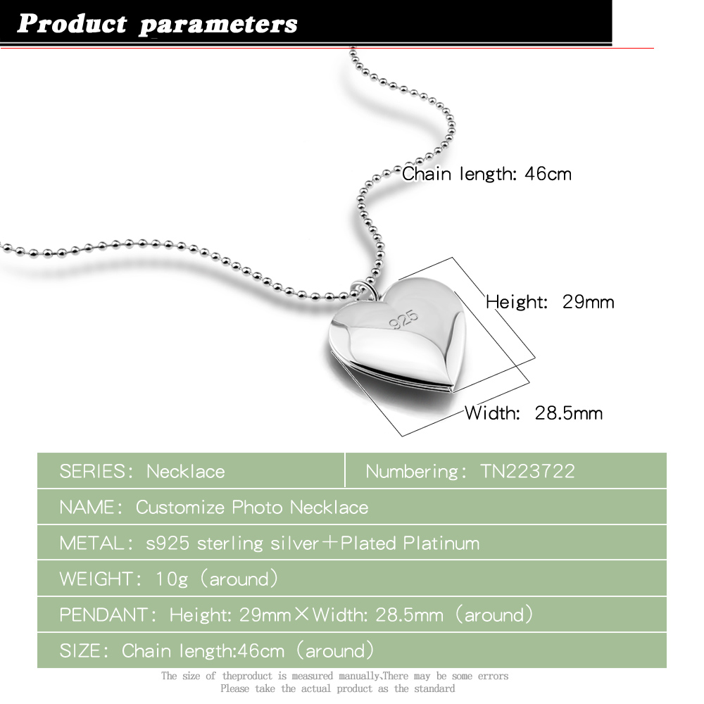 Collier pendentif coeur en arg - Heart Locket Necklace Photo avis et prix