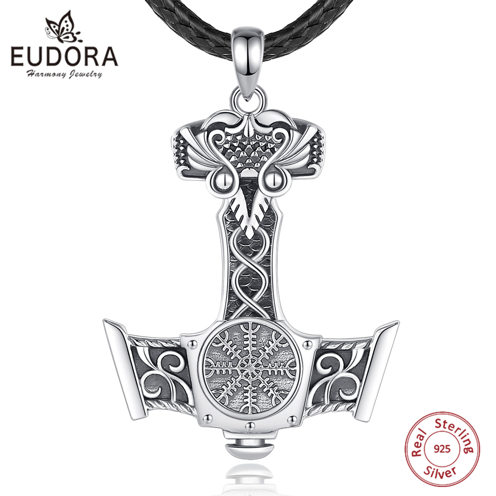 Eudora 925 argent Sterling nor - 925 Sterling Silver Chain Necklace Men avis et prix