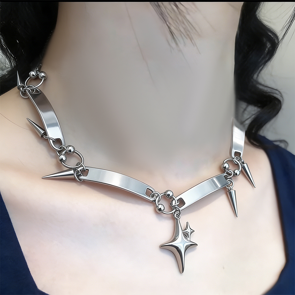Collier ras du cou Y2K à rivet - Goth Punk Spike Choker avis et prix