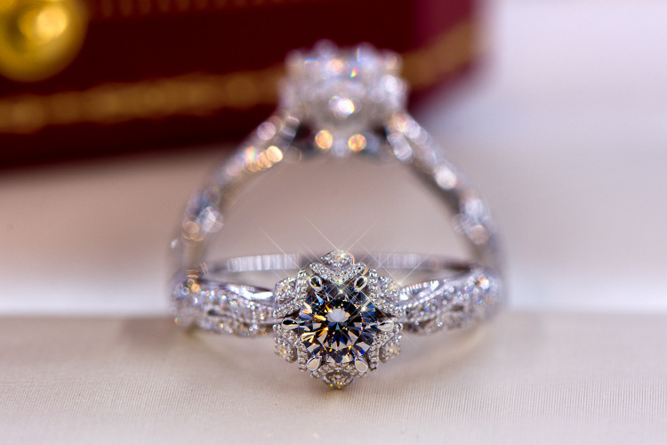 Bague en argent sterling S925  - Moissanite Engagement Ring 1 Carat avis et prix
