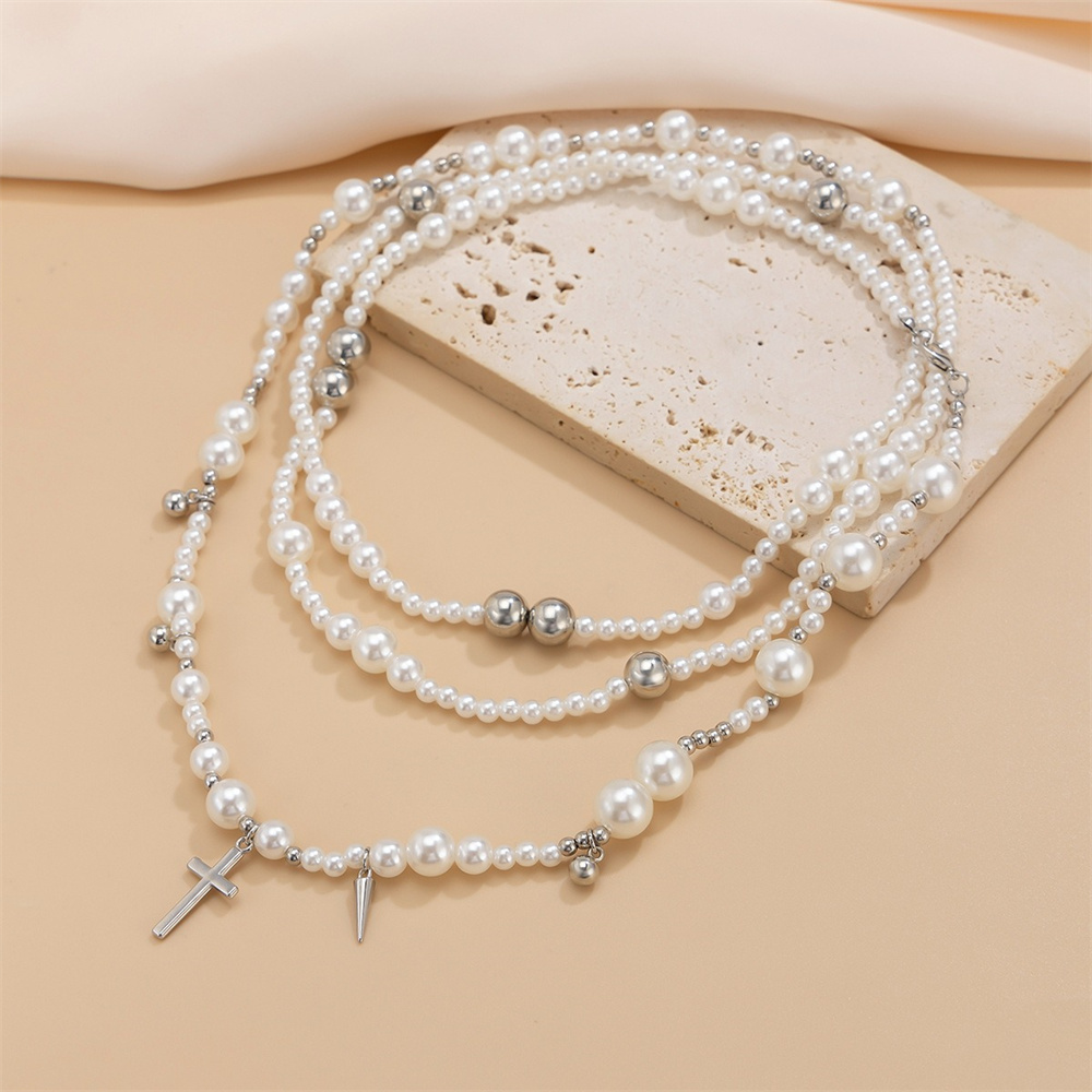 Collier de perles multicouches - Layered Pendant Necklace Aesthetic avis et prix