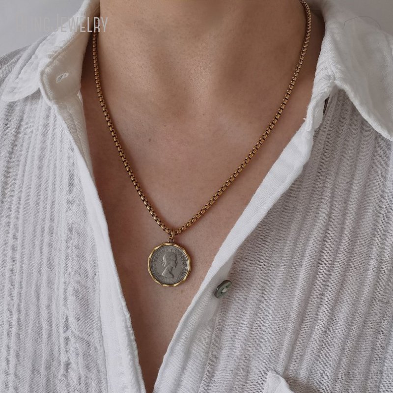 Chaîne de boîte en acier inoxy - Cross Pendant Necklace Gold avis et prix