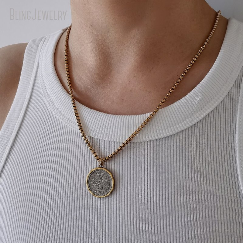 Chaîne de boîte en acier inoxy - Cross Pendant Necklace Gold avis et prix