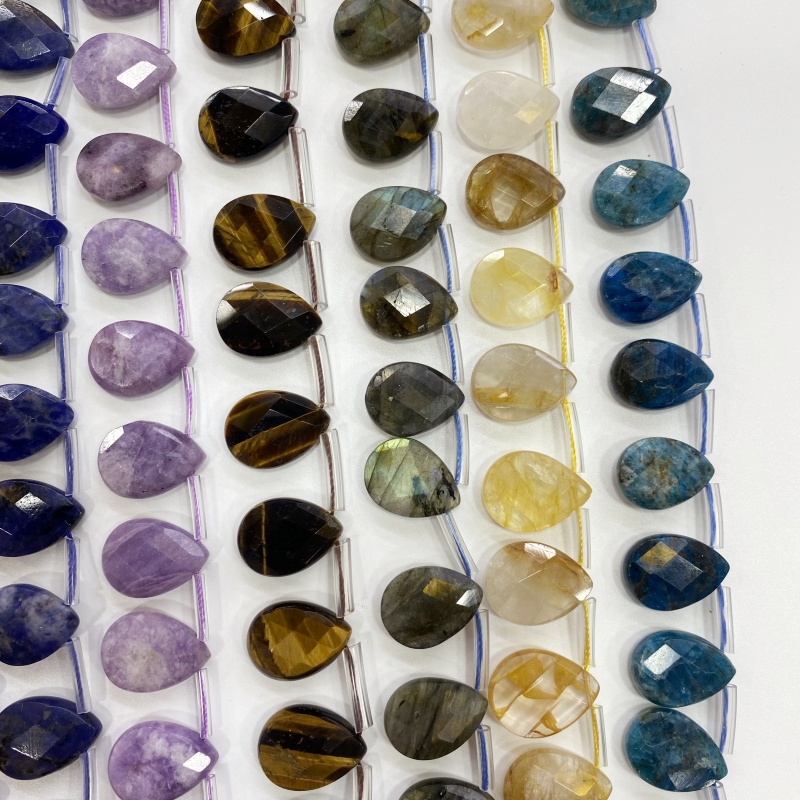 Perles en vrac facettées en fo - Crystal Pendant Necklace Natural Stone avis et prix
