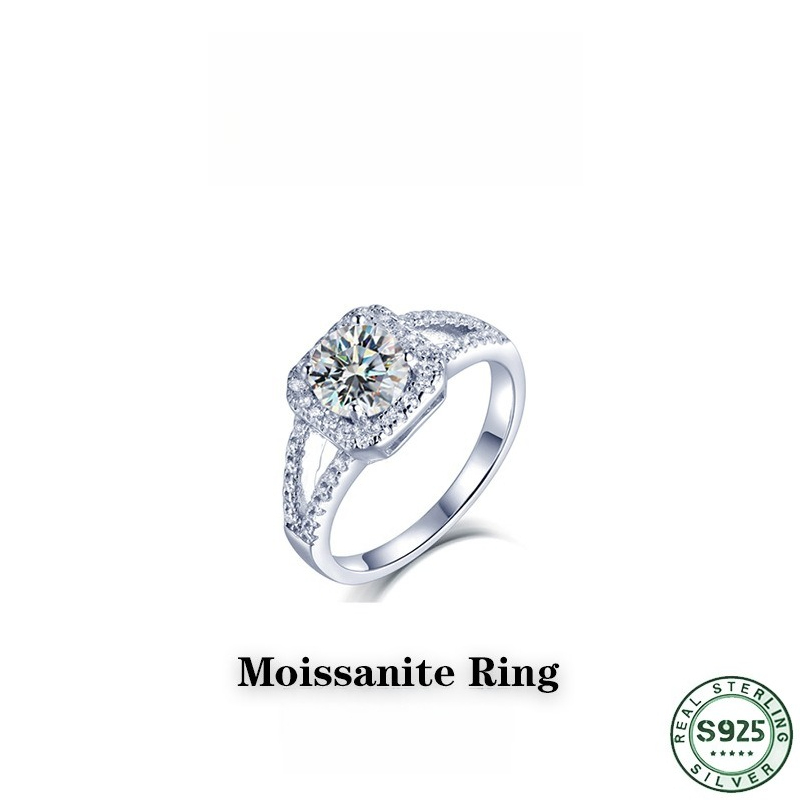 Bague en argent 100% S925, trè - Moissanite Engagement Ring 1 Carat avis et prix