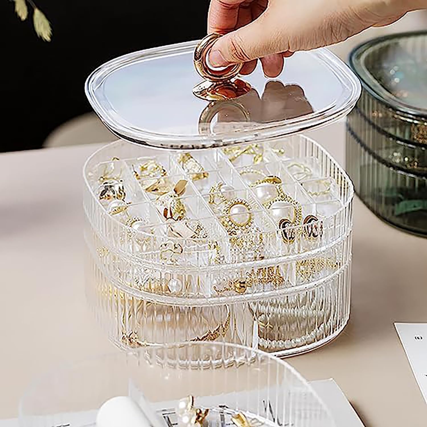 Boîte à bijoux transparente à  - Earrings avis et prix