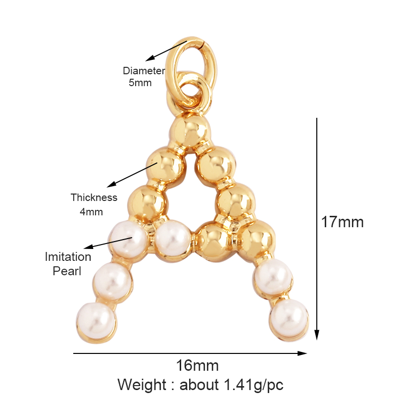 Mode Simple Imitation perle 18 - Initial Letter Necklace 18K Gold avis et prix