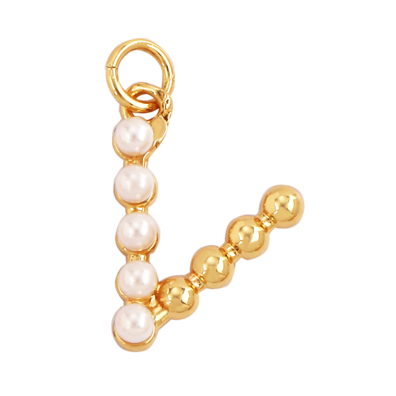 Mode Simple Imitation perle 18 - Initial Letter Necklace 18K Gold avis et prix