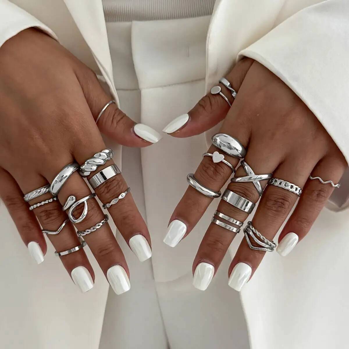 KunJoe 24 pièces/ensemble à la - Vintage Punk Knuckle Rings Set avis et prix