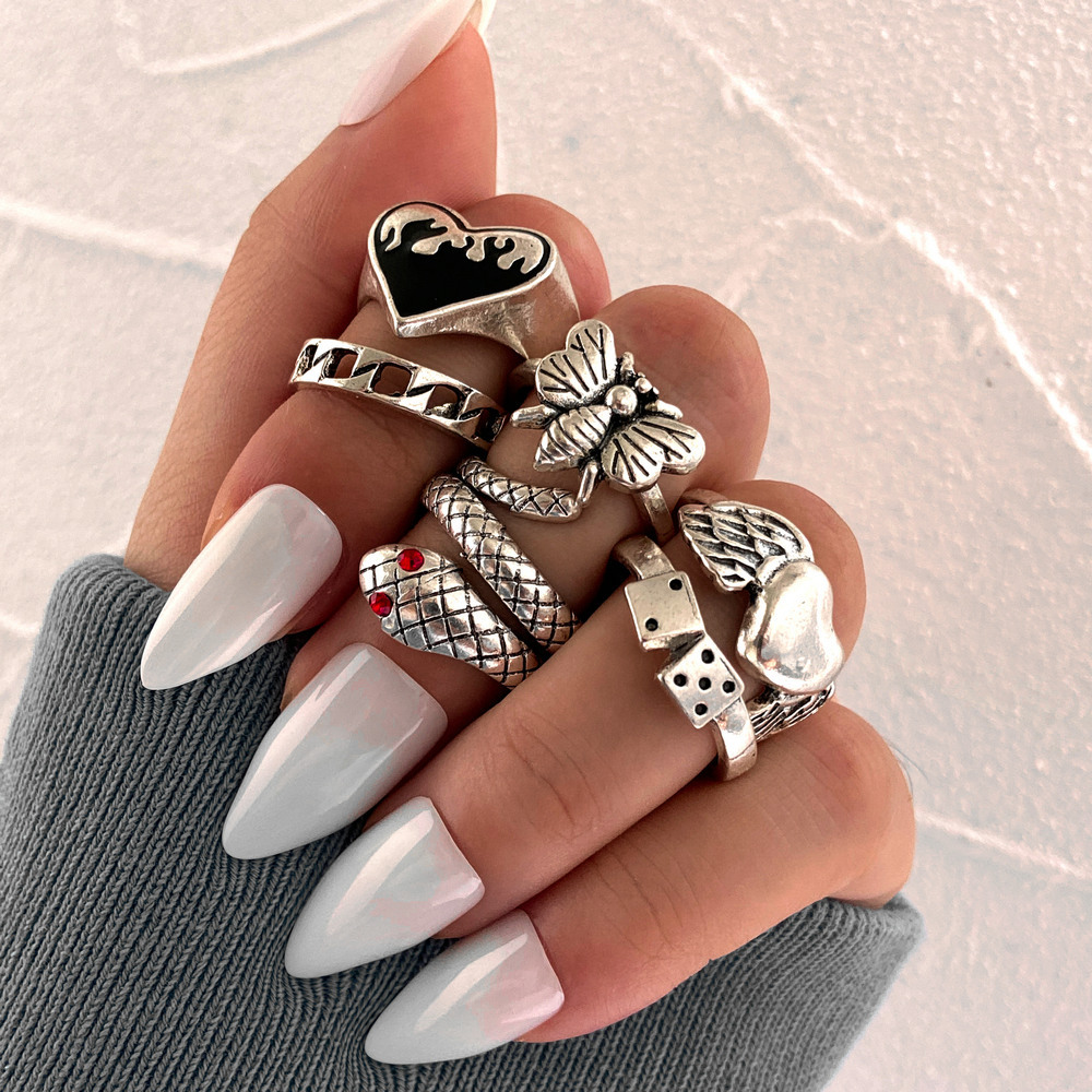 Ensemble de 6 bagues vintage p - Vintage Punk Knuckle Rings Set avis et prix