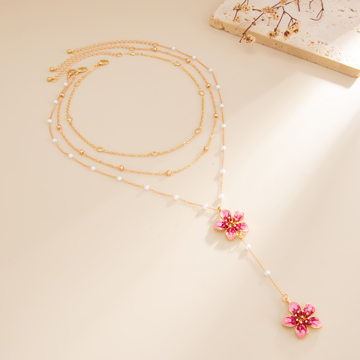Collier superposé délicat et e - Layered Pendant Necklace Aesthetic avis et prix