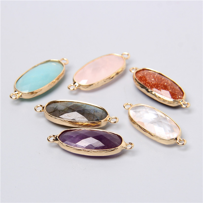 Connecteur en pierre de crista - Crystal Pendant Necklace Natural Stone avis et prix