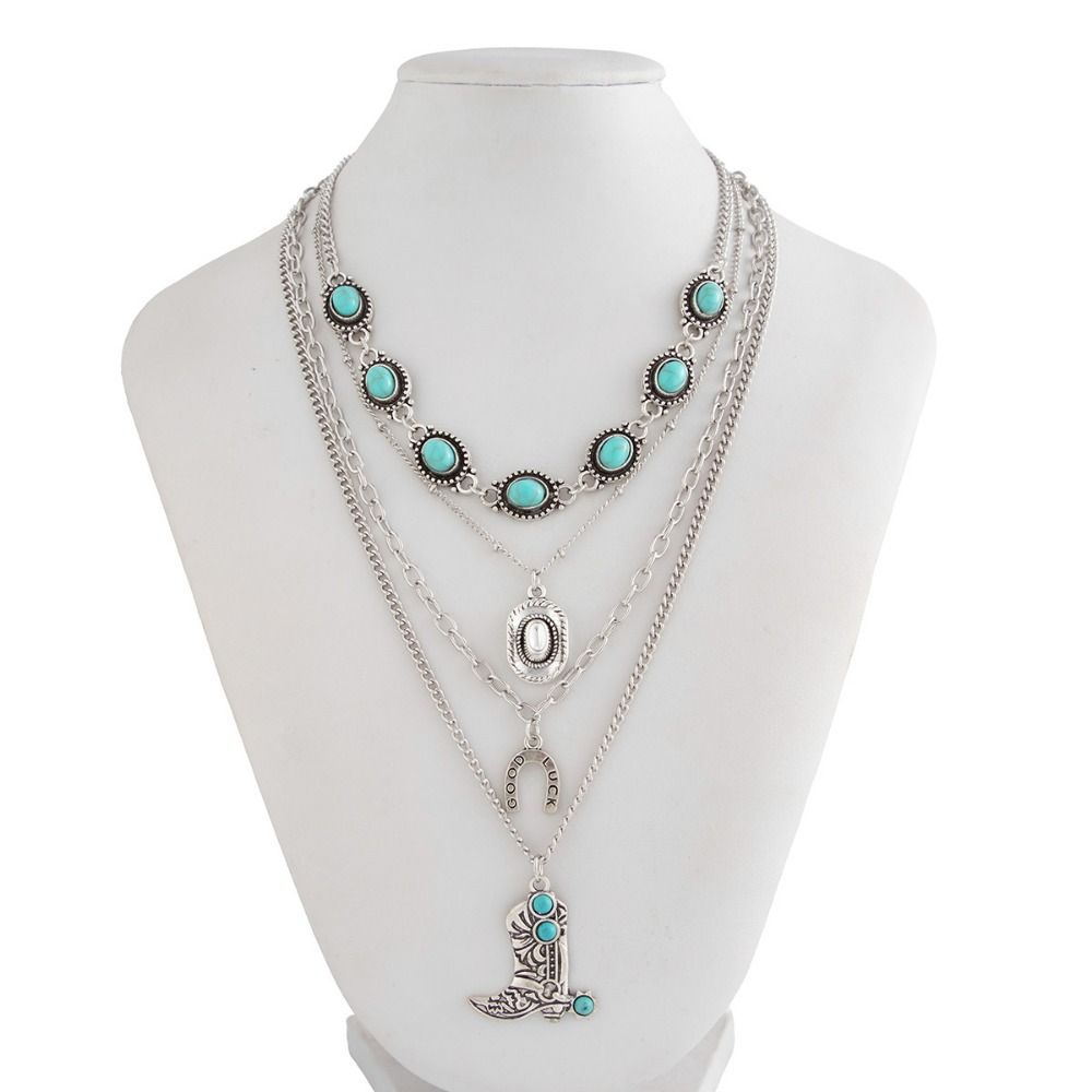 Collier ras du cou bohème vint - Layered Pendant Necklace Aesthetic avis et prix