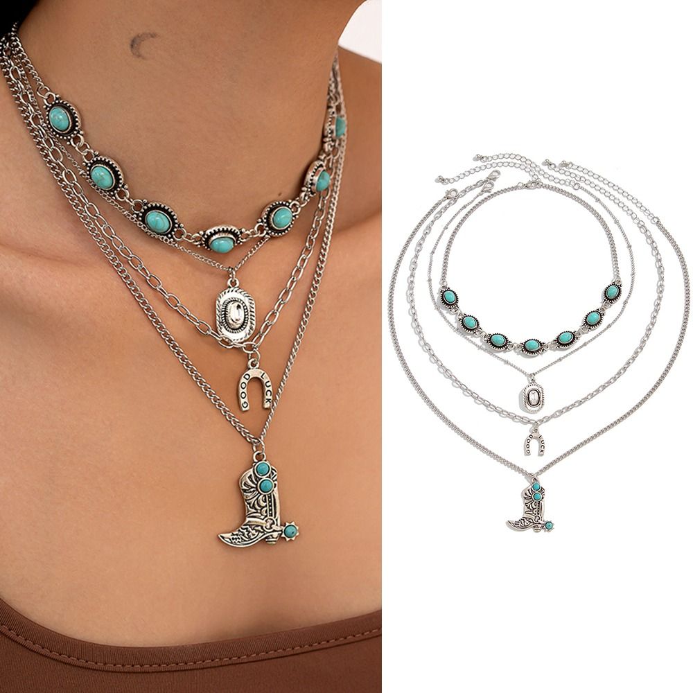 Collier ras du cou bohème vint - Layered Pendant Necklace Aesthetic avis et prix